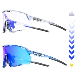 KAPVOE Photochromic Cycling Glasses Men Women Clear Mountain Bike Sunglasses MTB Bicycle Riding Sports Triathlon Running