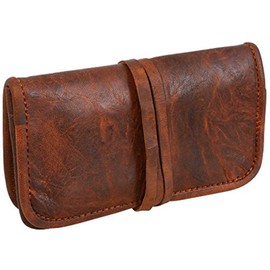 JYOS Genuine Leather Stationery Make-Up Wrap Case carry Pouch Headphone Holder Vintage Unisex