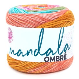 Lion Brand Yarn Lion Brand Yarn Mandala Ombr Yarn with Vibrant Colors, Soft Yarn for Crocheting and Knitting, Tranquil, 1-Pack
