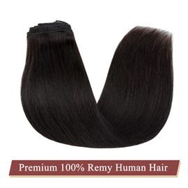 MY-LADY Clip in Hair Extensions Human Hair Thick 140g 18 Inch Double Weft 100% Real Remy Human Hair for Women Silky Straight 8pcs Full Head Balayage Natural Black