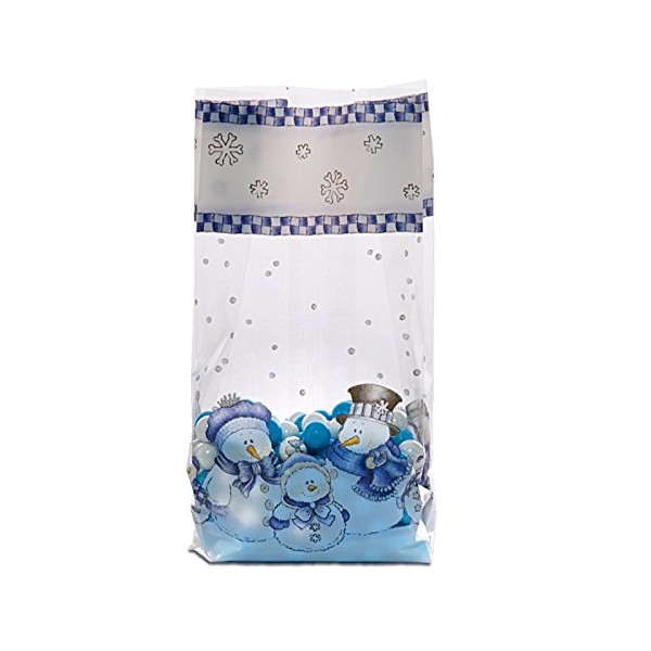 Snowmen Cello Bags 4" X 2 1/2" X 9 1/2"