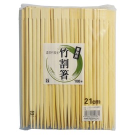 Yanagi Products P-421 Split Chopsticks, Bamboo Twins, 8.3 inches (21 cm), 100 Pairs, Knotted, Commercial Use, Large Capacity