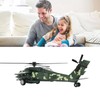 Diecast Metal Helicopter Model Sound Light Pullback Alloy Fighter Aircraft
