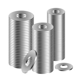 XIATIAN Washers Set, 100 Pieces Stainless Steel Flat Washers Assortment, Flat Washers Assortment, Body Washers for Screws, Nuts, Thread (M5 M6 M8)