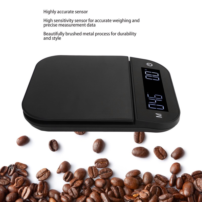 Digital Coffee Scale Waterproof 0.1g High Accuracy Manual Automatic Mini