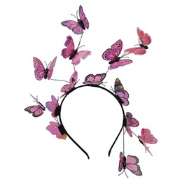 Butterfly Headband Women's Butterfly Headbands Headband Carnival Costume Butterfly Headband Fancy Dress Butterfly Hair Band Headband Carnival Costume for Girls (Pink, One Size)