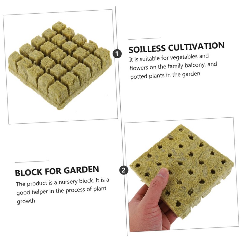 Outanaya 50pcs Hydroponics Grow Cubes Plugs for Soilless Plant Germination