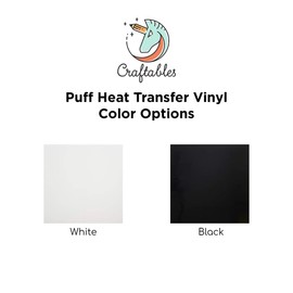 Craftables - Rollo de vinilo para planchar en color negro de 6 pies | Vinilo de transferencia de calor 3D expandible para telas