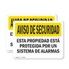 (2 Pack) Facility Protected By Alarm Spanish OSHA Security Notice