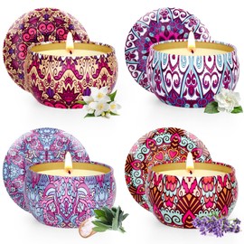 Scented Candles Gift Set, 4 Pieces Aromatherapy Candles Gift Set for Women, Soy Wax Small Gift Set, Scented Candles Set for Christmas, Birthday, Valentine's Day