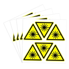 dealzEpic - Laser Hazard Caution Sign - Yellow Triangle Warning Sticker - 4 cm (1.57 inches)