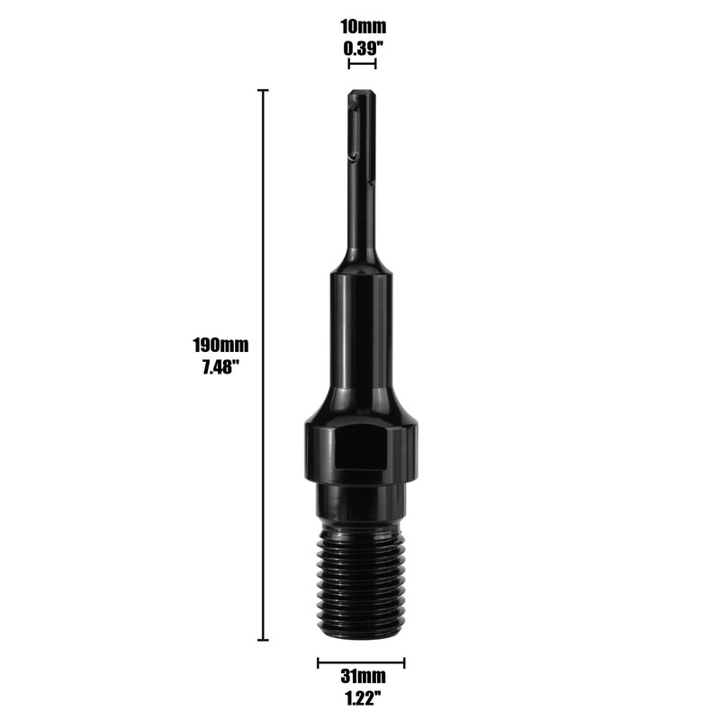 Vearter Core Drill Bit Adapter, 1-1/4"-7 UNC Male Thread to