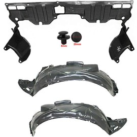 Parts N Go 2006-2011 Civic Coupe Front Fender Liner & Undercover Set with Clip Fasteners HO1228112 HO1250106 74111SNAA00 74151SVAA00