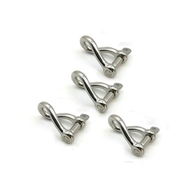 4 Pcs Stainless Steel 316 Twist Shackle 3/16" (5mm) Marine Grade