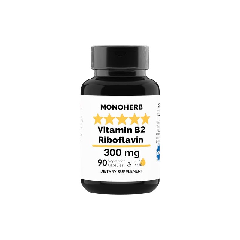 MONOHERB Vitamin B2 300 mg Riboflavin - Against Migraine -