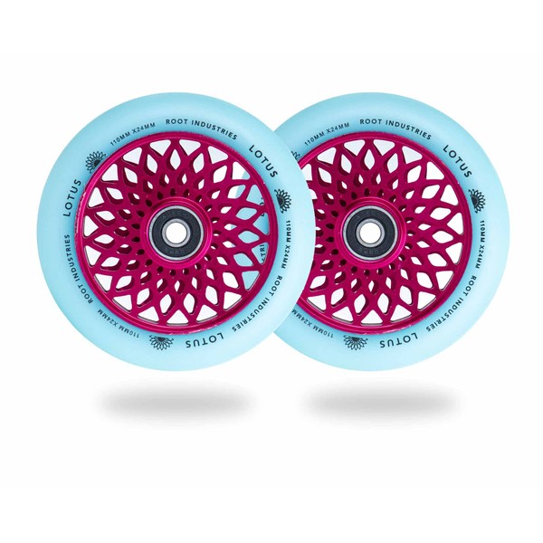 110mm x 24mm Lotus Wheel (Pink/Glow-in-Dark)