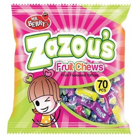 Mr. Berry's Zazou's Fruit Chews Fruit Flavoured Toffees 180g [70 Pcs] (Kenyan)