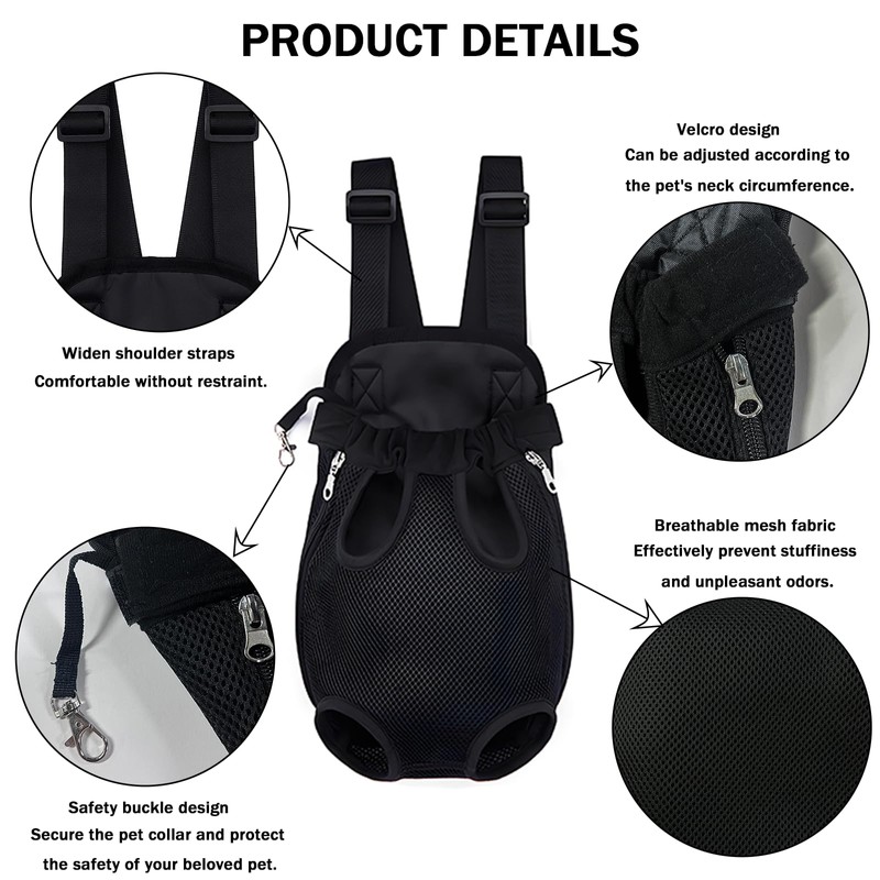 Pet Carrier Backpack,Adjustable Neck Circumference and Front Carriers,Widened Shoulder Strap,Adapt