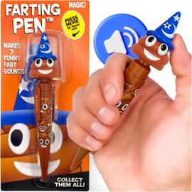 Farting Poop Pen Makes 7 Funny Fart Sounds - Perfect Stocking Stuffers for Kids, Teens & Boys - This Poop Pen Makes Funny Gifts for Christmas - Fart Pen Gag Gifts & White Elephant Gift (Wizard)