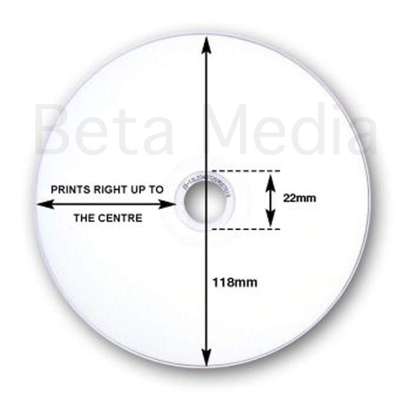 50 Ritek Glossy Full Hub Inkjet Printable White CD-R 52X