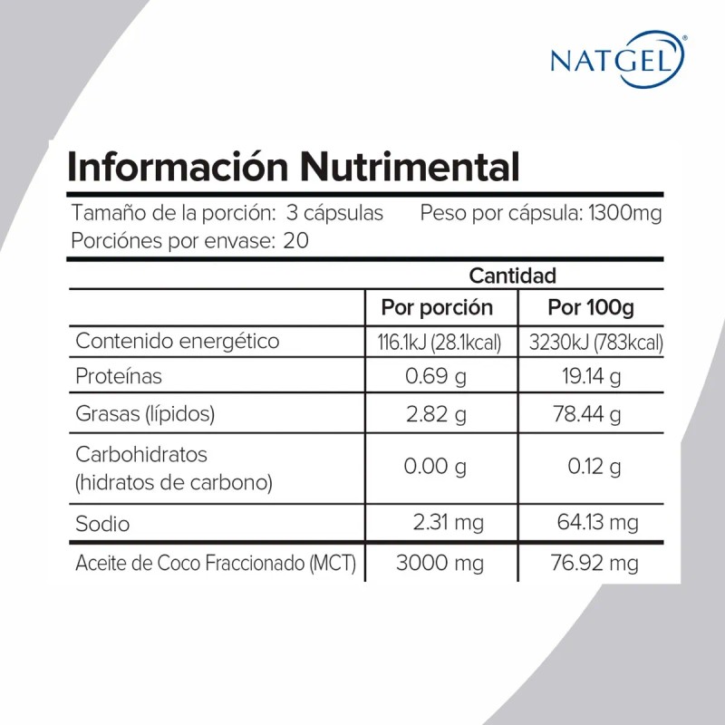 MCT OIL | Aceite de Coco Fraccionado Puro | 60
