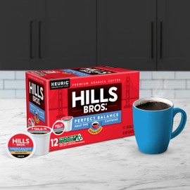 Hills Bros. Perfect Balance Coffee, Single Serve Keurig K-Cup Pods, Medium Roast Coffee, 12-Count Box