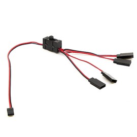 MODJUEGO Light Cable for TRX-4 SCX10 Oil/Tram/Climbing Car RC Car Accessories (Y Split Line One for Four with Switch Lamp Cords Wire)