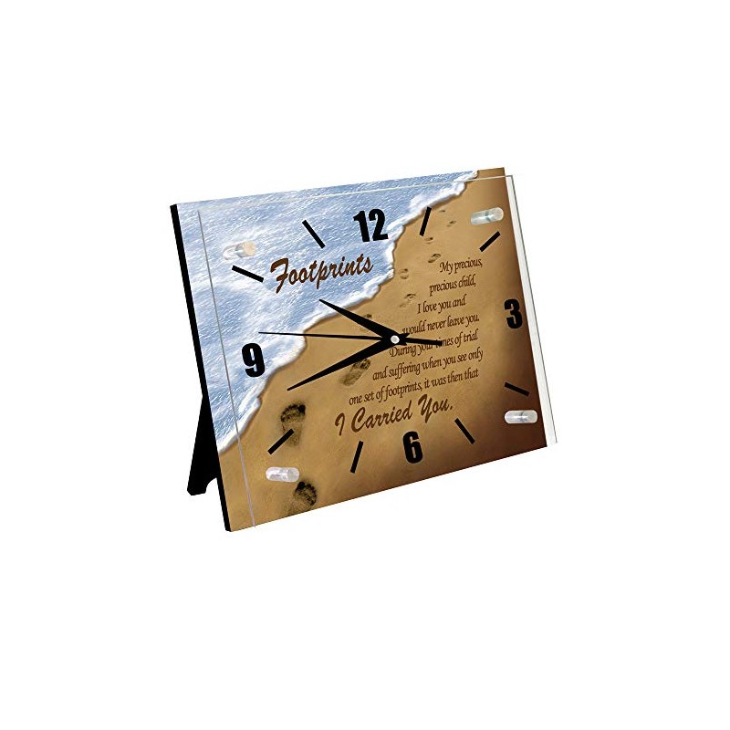 Ebony Treasures Footprints in The Sand Clock