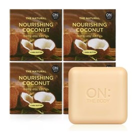 On the body Natural Coconut Soap Natural Cleansing Face Wash Soap 90g 4pcs / 내추럴 코코넛 비누 천연 클렌징 세안 비누 90g 4개