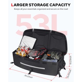 Benlari ATV Cargo Bag X3 Storage Bag 53L Waterproof ATV Bed Box Rear Rack Tool box Trunk Cooler Bag Compatible with Can-Am Maverick X3 Sport Commander Outlander Renegade,Replacement for 715002923