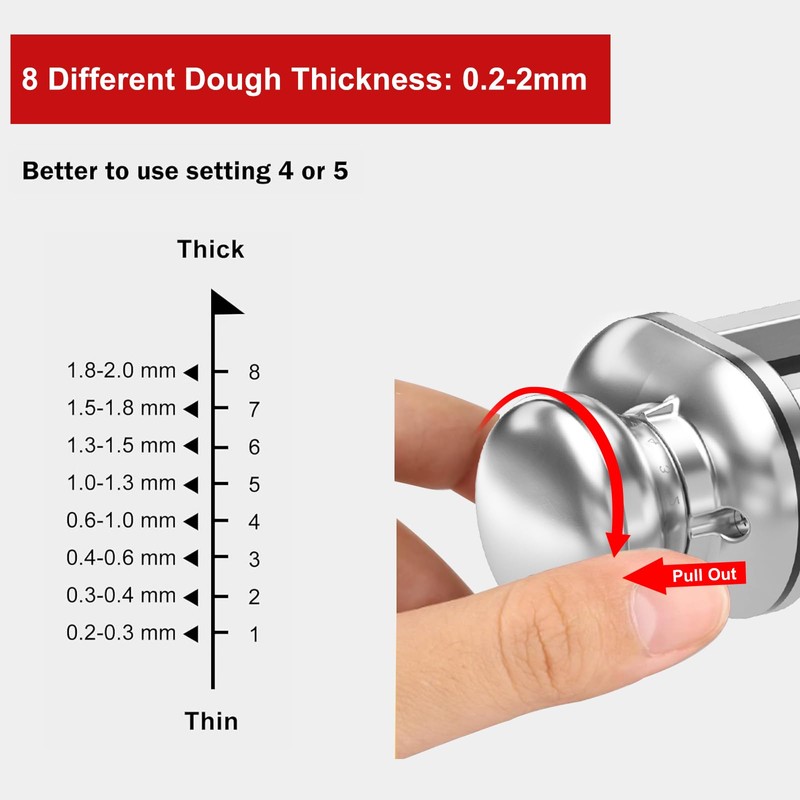 Pasta Roller for Kitchenaid Stand Mixer, Stainless Steel pasta roller