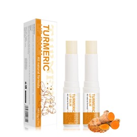Turmeric Lip Balm,2Pcs Moisturizing Natural Lip Blam for Dark Lips Treatment with Turmeric Oil, Long-Lasting Hydrating Lipstick Moisturizer Exfoliator Scrub for Dry,Cracked Lip Softening& Nourishing