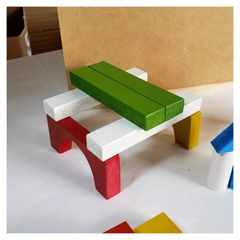 CASTILLO DIDÁCTICO Juego De Arquitectón, Bloques Madera Juego Didáctico Niños