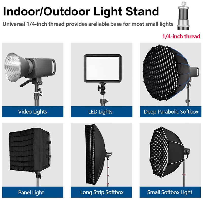 FreeSea Aluminum Photography Light Stand, 20" Foldable Flip Locks Tripod