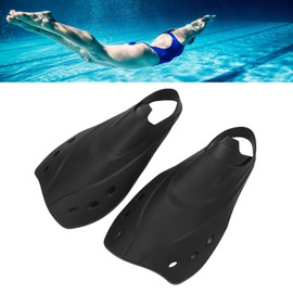 Gaeirt Adjustable Swimming Fins Moderate Softness Black Short Fins for Snorkelling for Diving Swimming