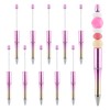 Cheriswelry 10pcs Pink Beadable Pens Creative DIY Pen Black Ink