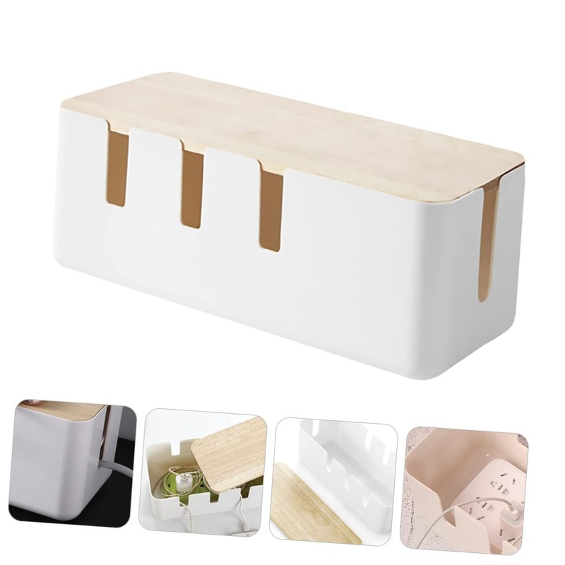 LABRIMP 1pc Cable Management Box Durable Socket Storage Case with