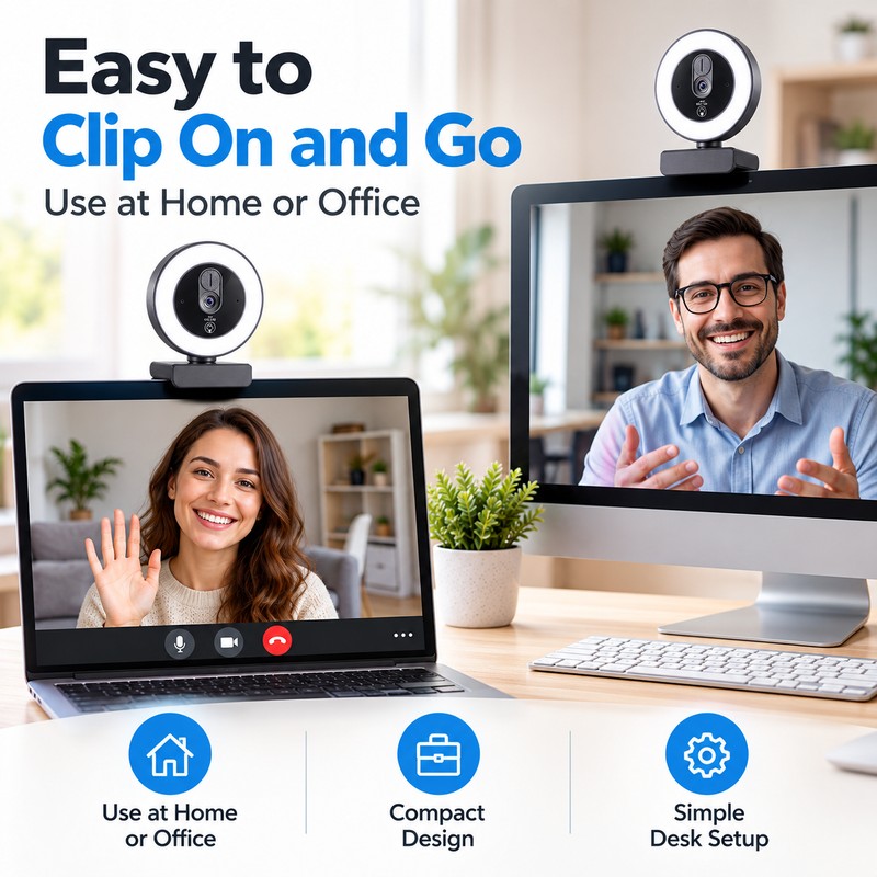 1080P USB Webcam for Video Calls & Streaming – Autofocus
