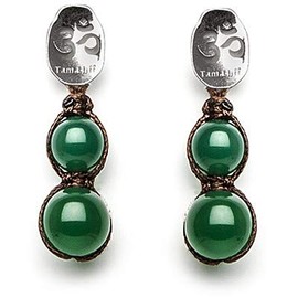 Tamashii Earrings Women's Wooden Earrings - Agate Semi-Precious Stone Cotton, Cotton, Agate