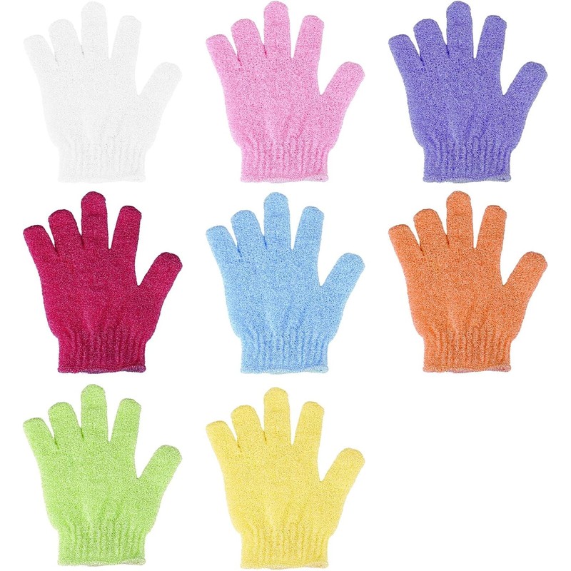 2 Guantes De Ducha Exfoliantes Para Hombre Y Mujer (Blancos,
