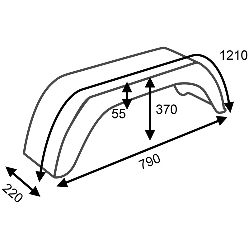 DOMAR D20130 Mudguard Set 14 to 15 Inch Plastic for