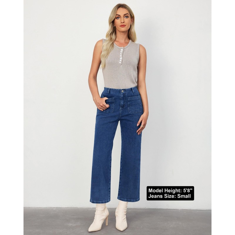 LookbookStore Loose Jeans for Women Mom Jeans High Waisted Stretchy