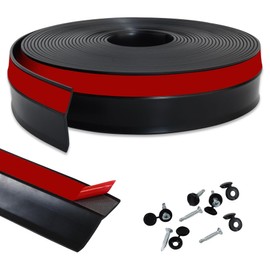 Gaahing Garage Door Top and Sides Seal Strip, Universal Weather Stripping, Self-Adhesive Weatherproofing Molding Trim with 40 Sets of Screws (Black, 32.8 FT)