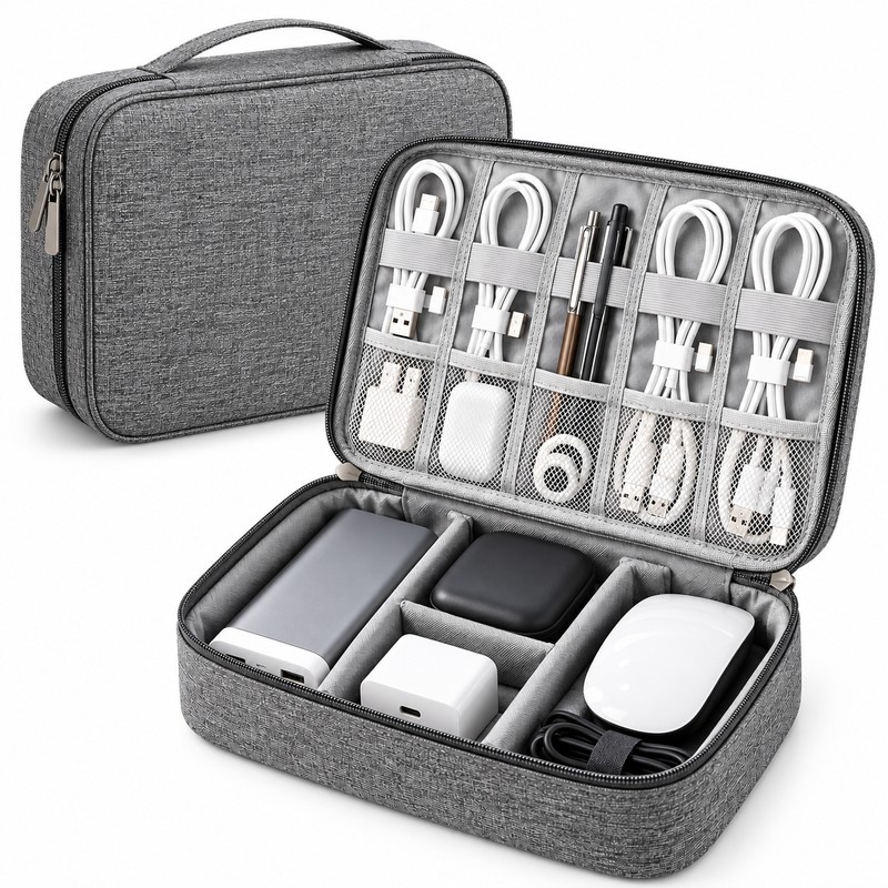 Travel Electronics Organizer Bag for Cables and Chargers – Waterproof