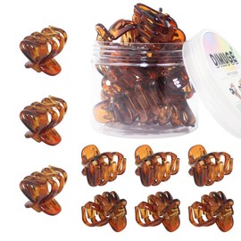 DIMUGE 4cm Sturdy Strong Brown Octopus Claw Clips Small to Medium Hair Clips for Women and Girls, Good for Thin to Thick Hair, Half Bun, Holder Hair Tightly -9 pcs