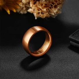 Cupimatch Titanium Ring Men's Women's Rings Black Gold Silver Rose Gold Band Ring Finger Rings Smooth Wedding Ring Engagement Ring Friendship Ring Size 47 to 72, Titanium