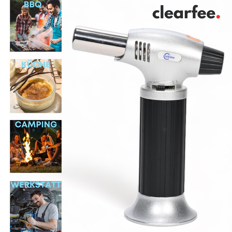 Cultimo Flambé Burner, Powerful Kitchen Burner, Bunsen Burner, Soldering Burner,