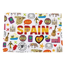 VAMSII Spanish Souvenir Gift Spanish Honeymoon Gift Span Travel Kitchen Towel Spain Vacation Gift Spain Lovers Spanish Gift (SpanTowel)