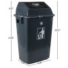 Cand 18 Gallon Large Kitchen Plastic Trash Can with Swing