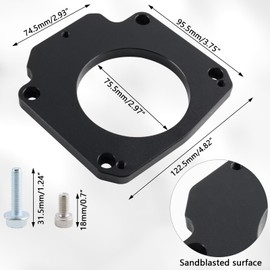 LS Throttle Body Adapter for LS3 4 Bolt Intake to LS1 3 Bolt TB DBW LS2 LH6 L92 L76 LY2 LY5 LY6 LC9 LFA LH8 LMG L98 L9H L20 L94 LZ1 L99 L96 LC8 L77 551567 Black